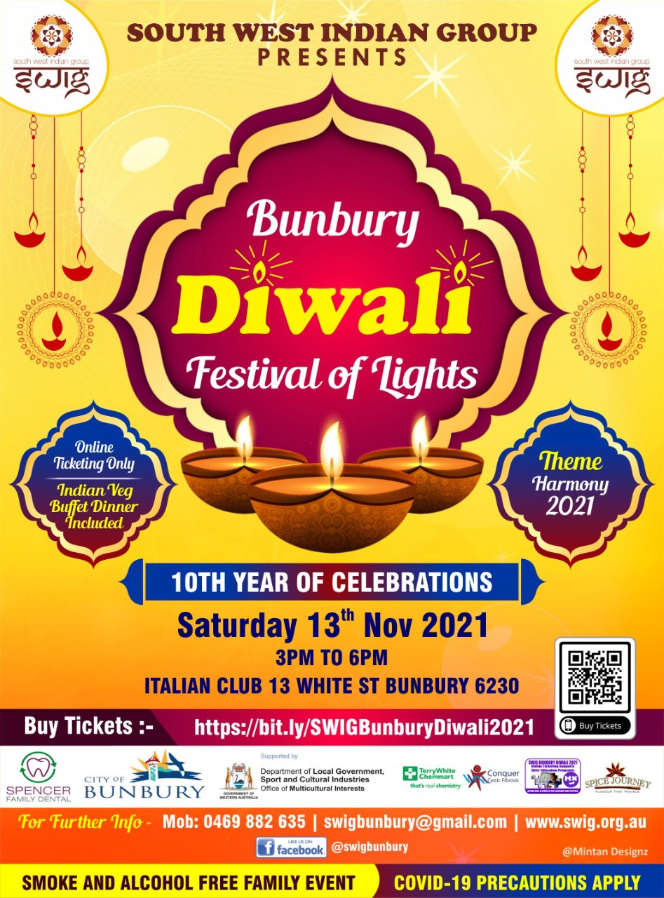 Diwali Celebration of Light 2021 – 13th Nov 3pm – 6pm